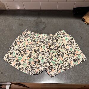 Patagonia Women’s Barely Baggies Shorts Small • Retro Print • Elastic Waist